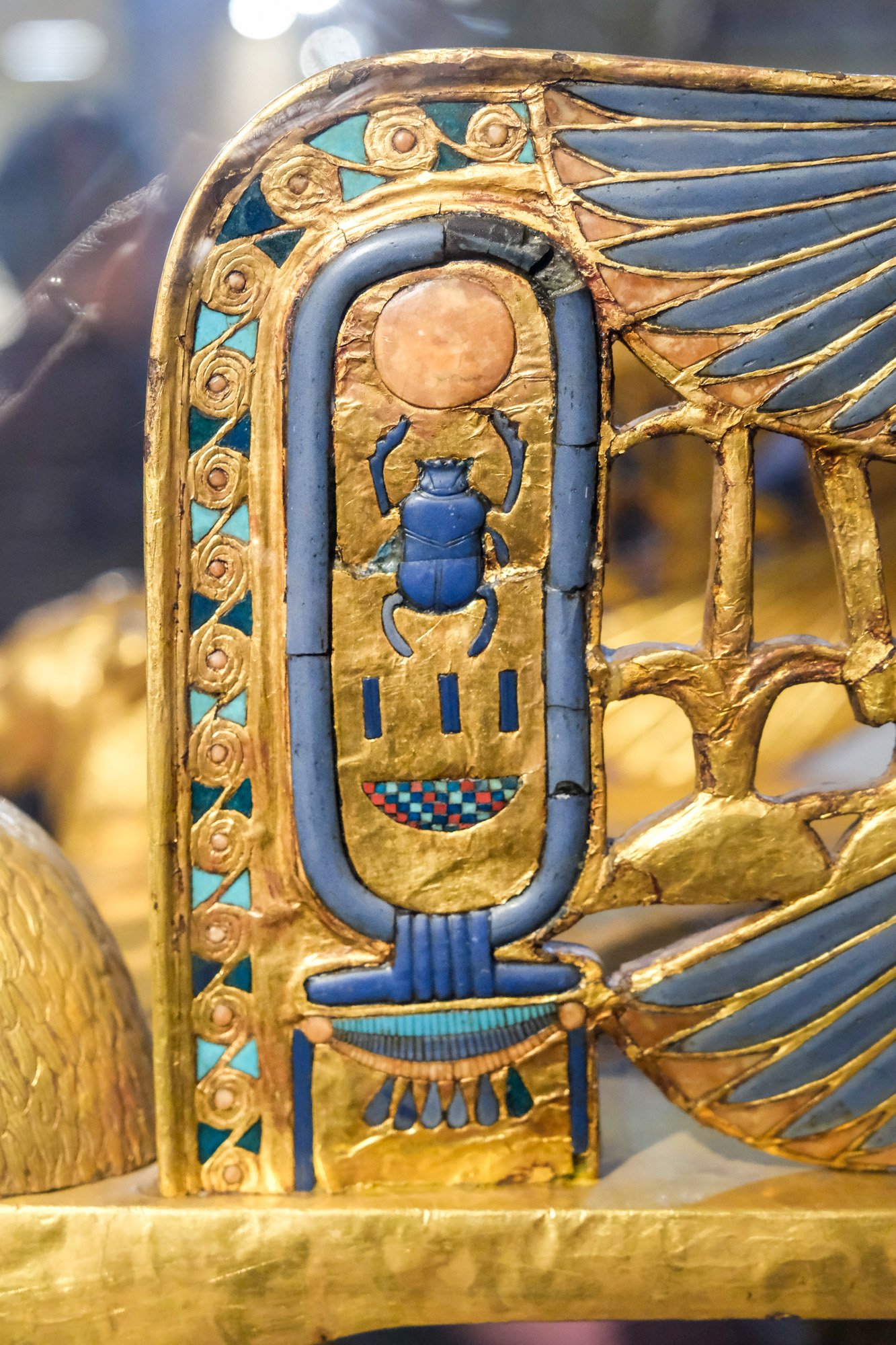 Ancient Egyptian golden artifacts displayed at the Egyptian Museum in Cairo