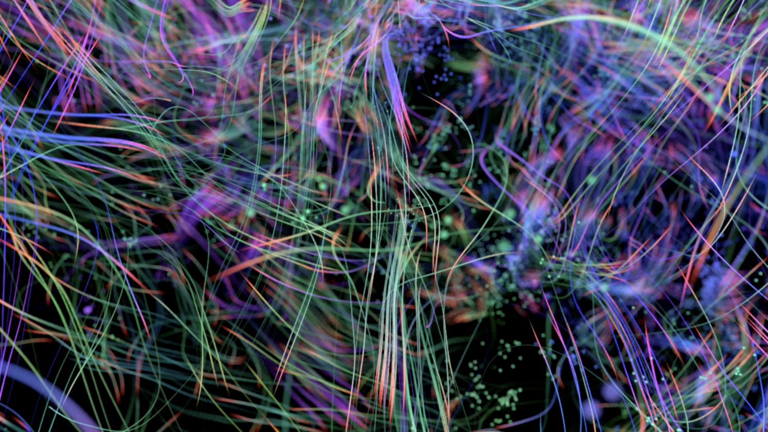 Abstract visualization of neural pathways