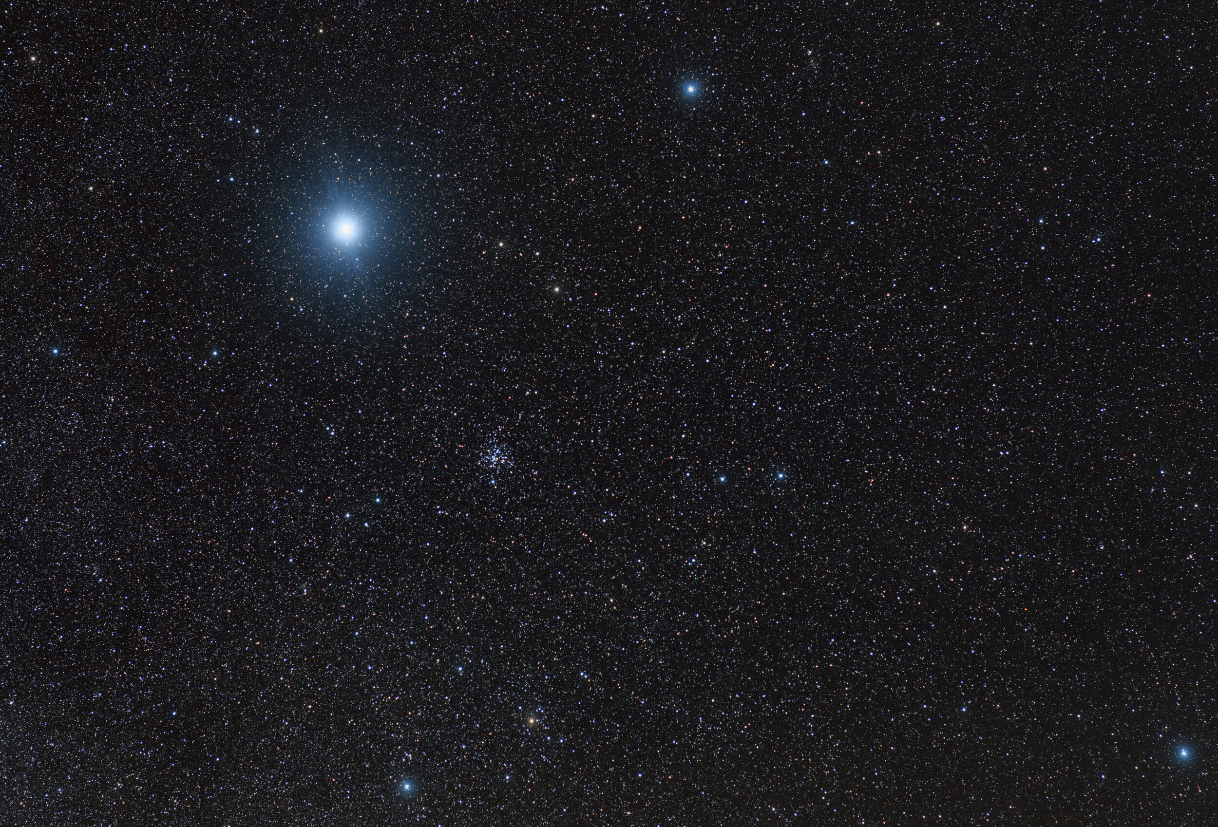 Sirius star in the night sky