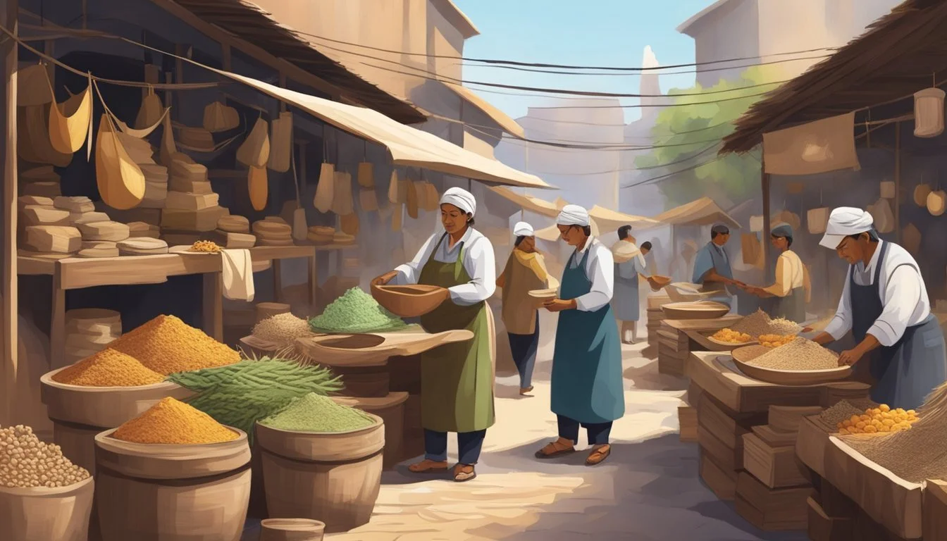 Digital illustration of handmade artisan goods marketplace