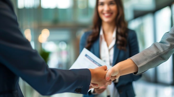 Business handshake agreement corporate partnership
