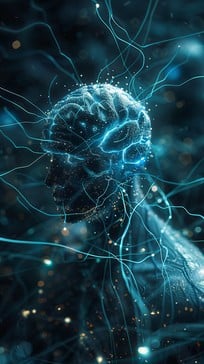 Abstract digital brain representing AI neural network connections