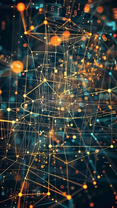 Abstract interconnected nodes visualization