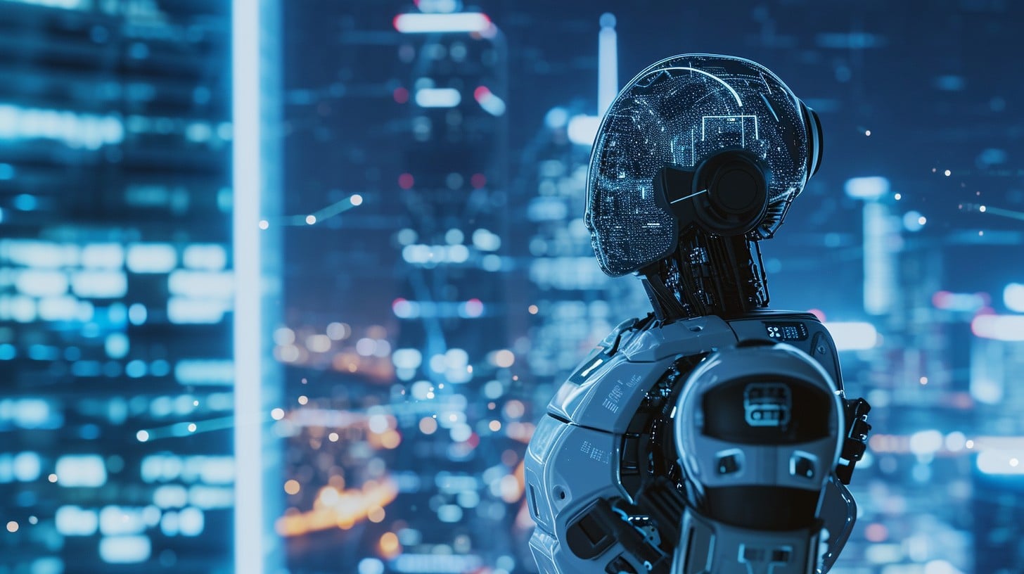 Abstract representation of AI vision and robotics intelligence