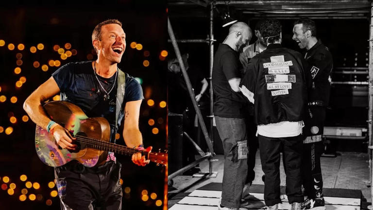 Coldplay band members in a personal, candid moment