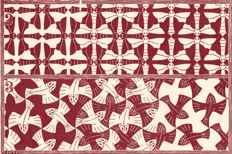 Surreal pink staircases inspired by M.C. Escher artwork