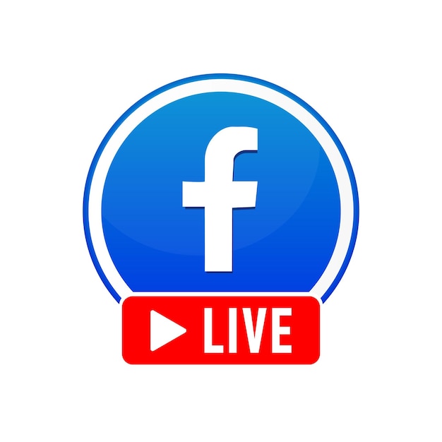 Modern Facebook Live Streaming Icon Design Premium Vector