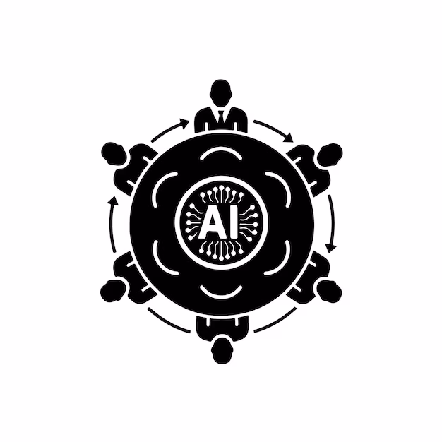 AI Business Strategy Meeting Icon | Premium 矢量