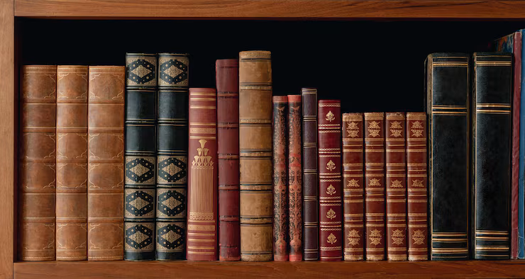 Estante com livros de direito