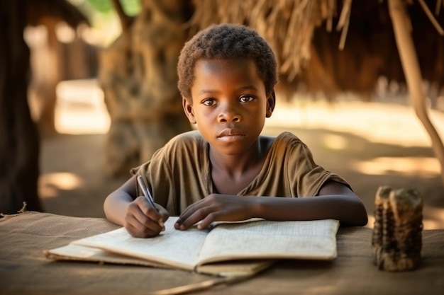 Children studying Bible