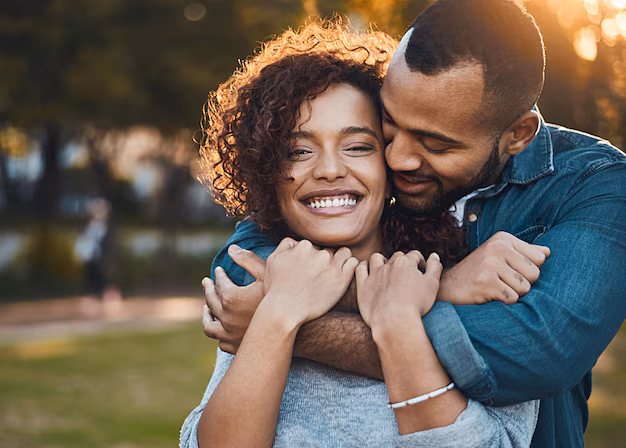 Casal feliz reconciliado