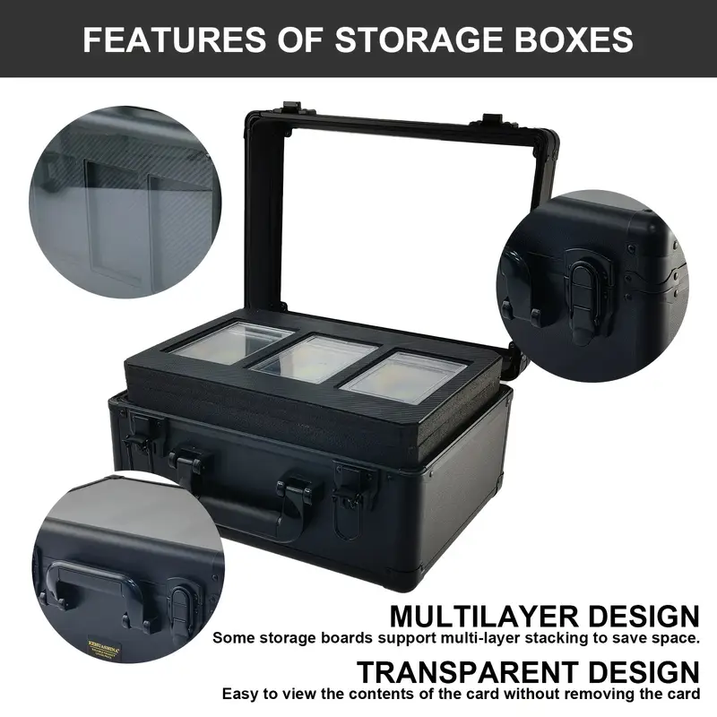 1pc * 3-Row Graded Card Storage Box Organizer for PSA CGC * with  Transparent Cover 3-Slot * PSA Card Slabs - Sports Card Storage Boxes as  Card Holder, Slab Case, Card Case Holder for Trading Cards ...