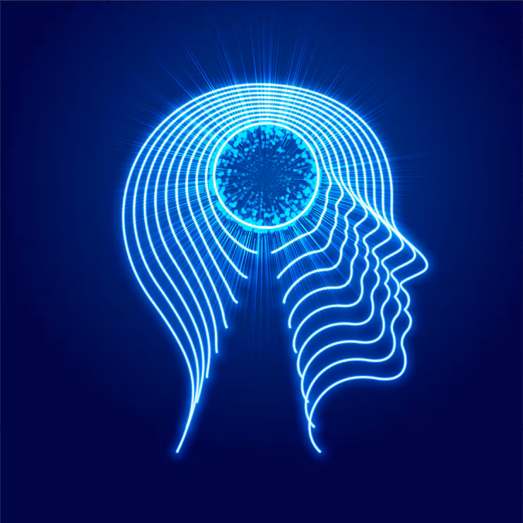 Theta brain waves illustration