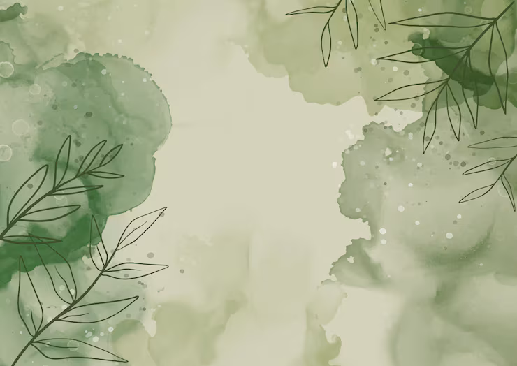 Watercolor Green Leaves
