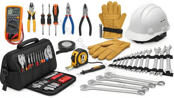 Herramientas profesionales y equipo de seguridad