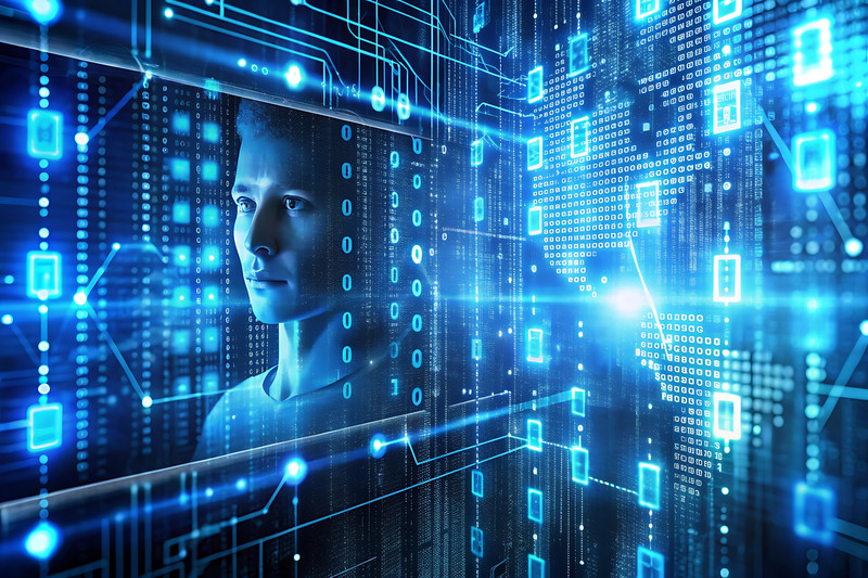 Karanlık temalı siber güvenlik konseptli soyut görsel