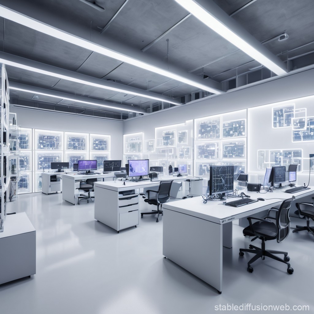 AI Lab with 51 Meter Square Floor Plan | Stable Diffusion Online