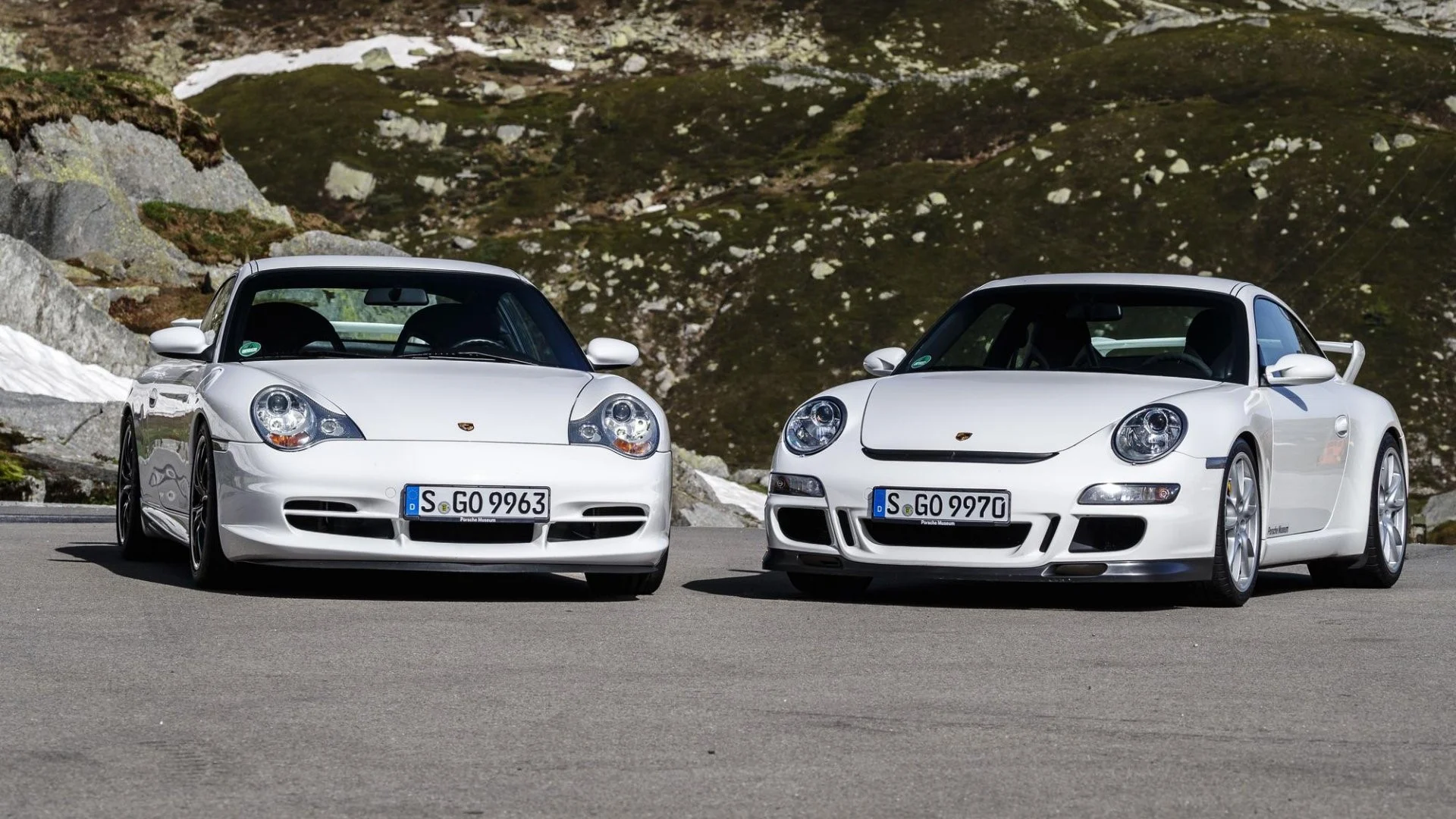Porsche 996 vs 997 comparison showing design evolution