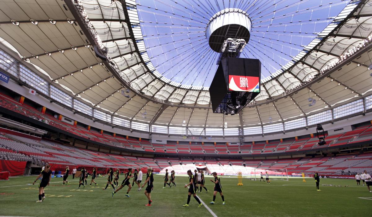 Intérieur du BC Place Stadium à Vancouver avec son toit rétractable pour la Coupe du Monde 2026