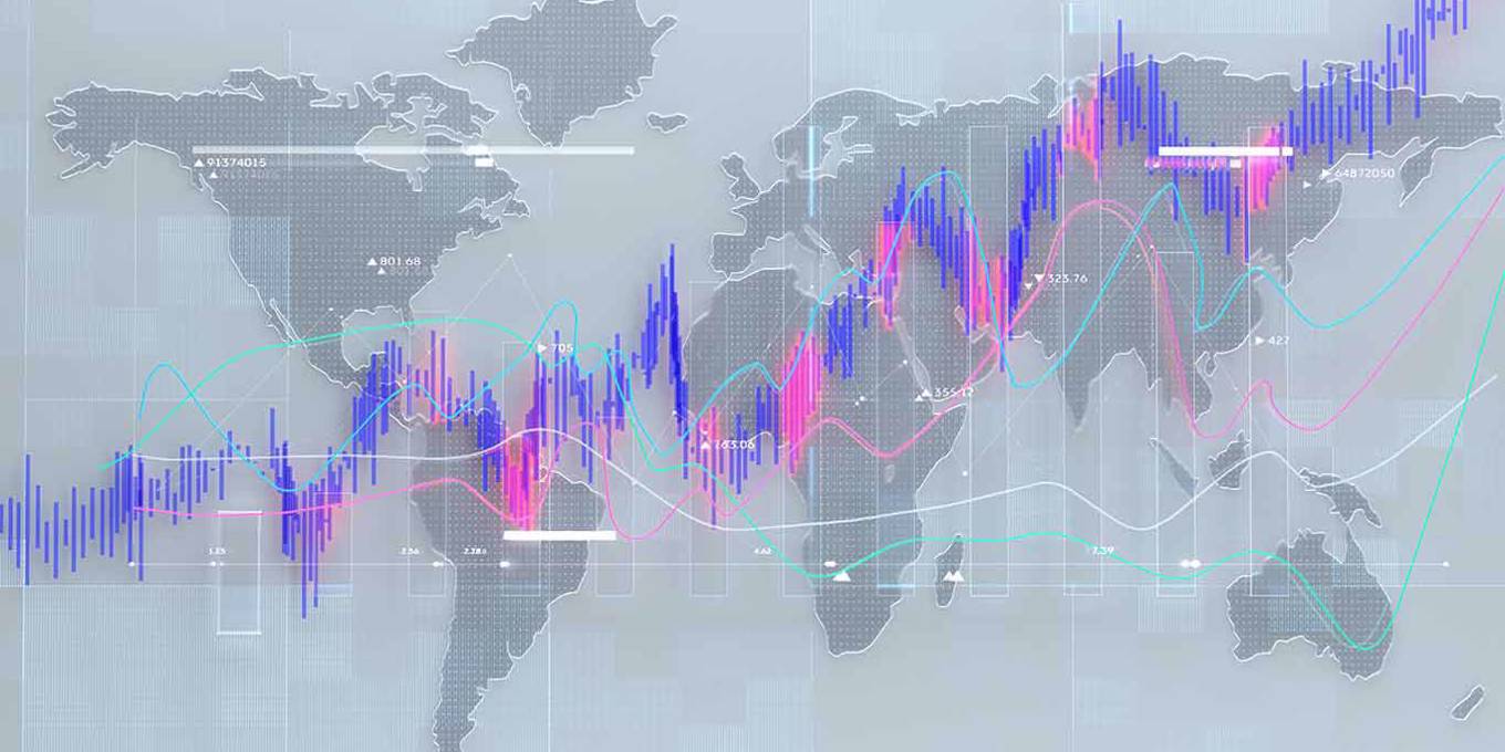 Ekonomik büyüme gösteren soyut grafik