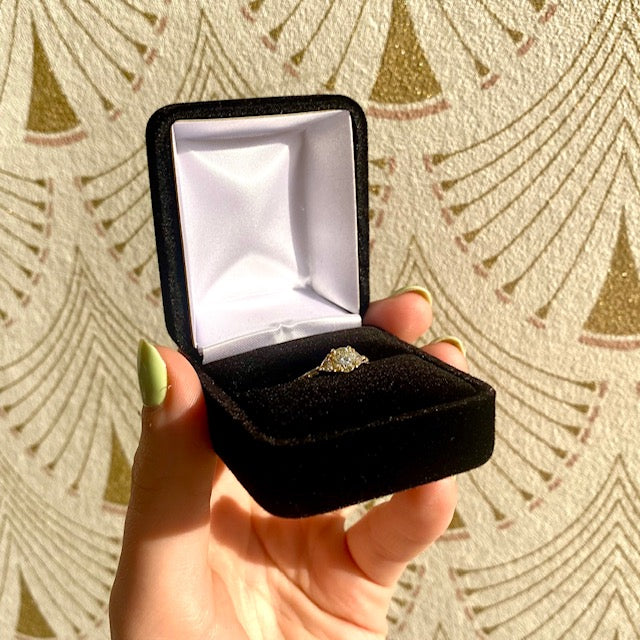 Luxe Velvet Wedding Ring Box Set Cloud
