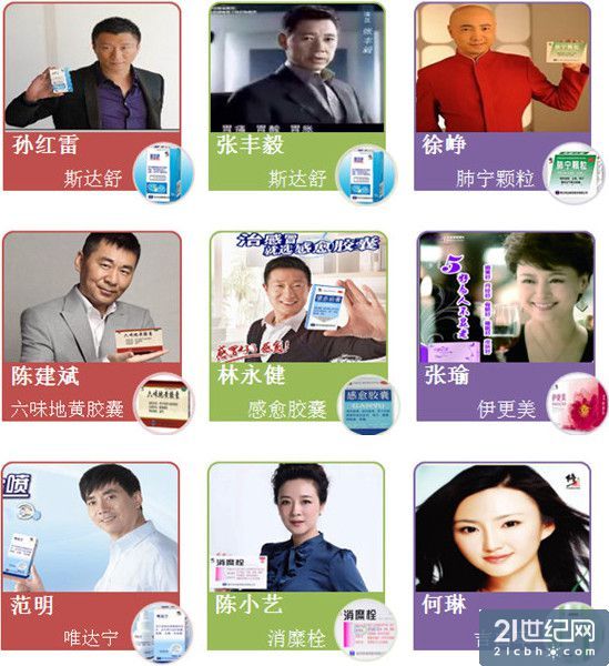 修正药业明星代言矩阵