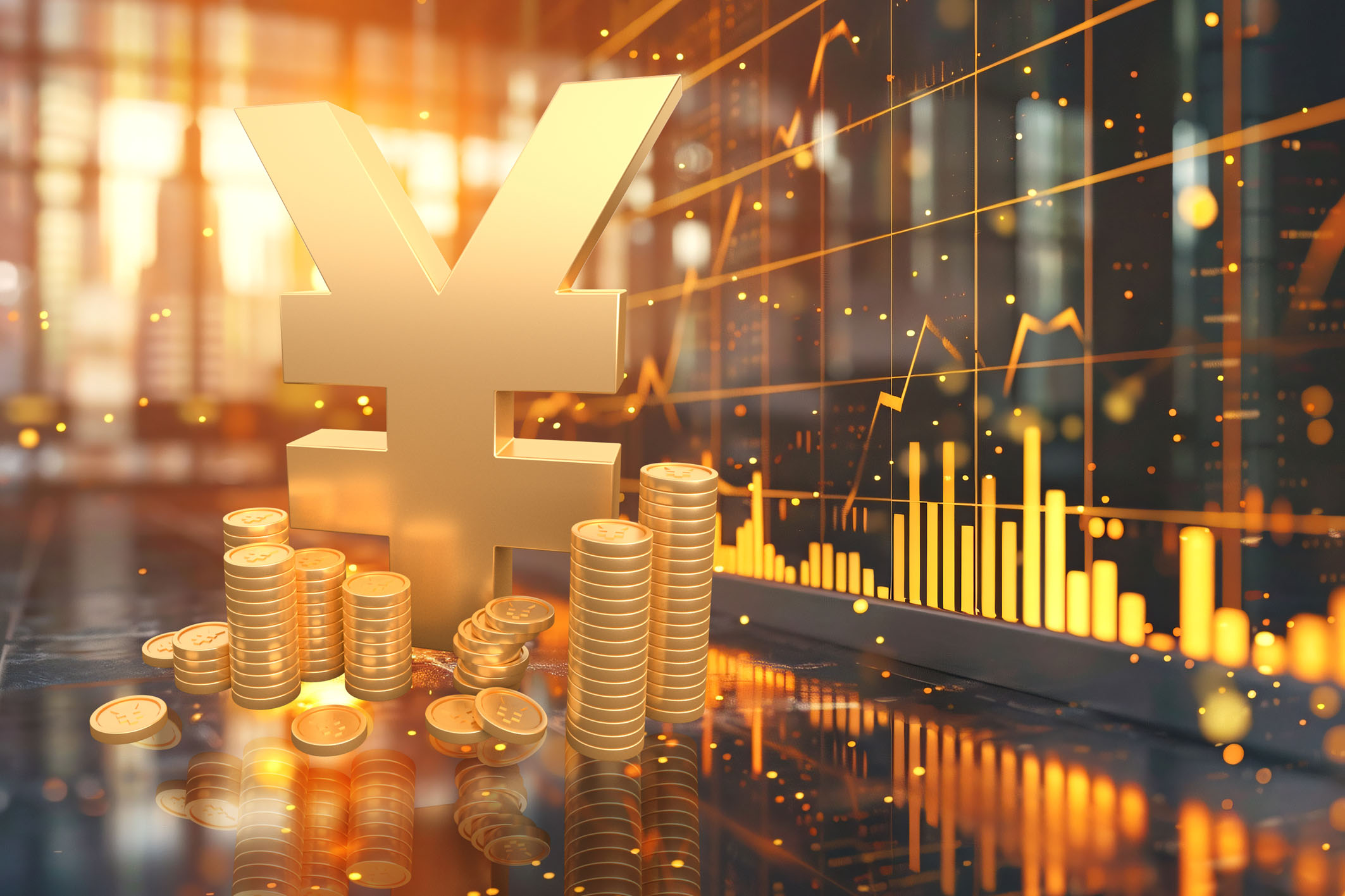 抽象的金色光线与黑色背景图，代表金融权力结构