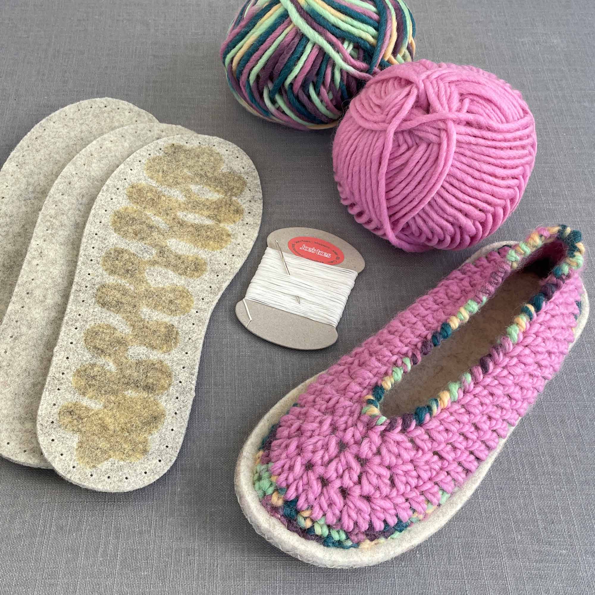 Joe's Toes Sarah Crochet Slipper kit - UK adults 1-14