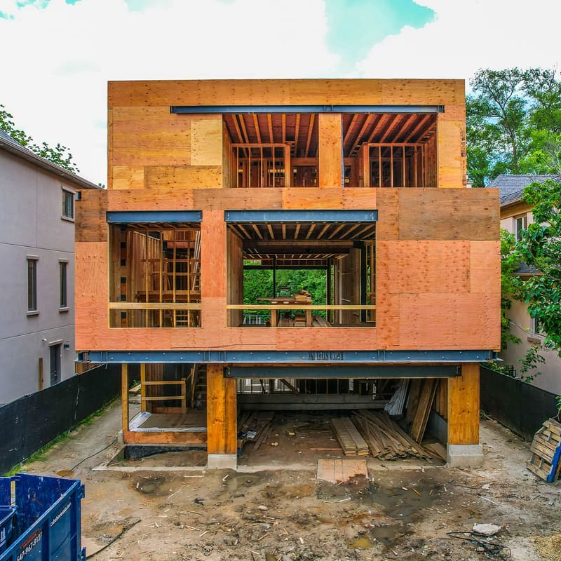 Custom home framing project in Toronto by best framing contractors showcasing quality structural work