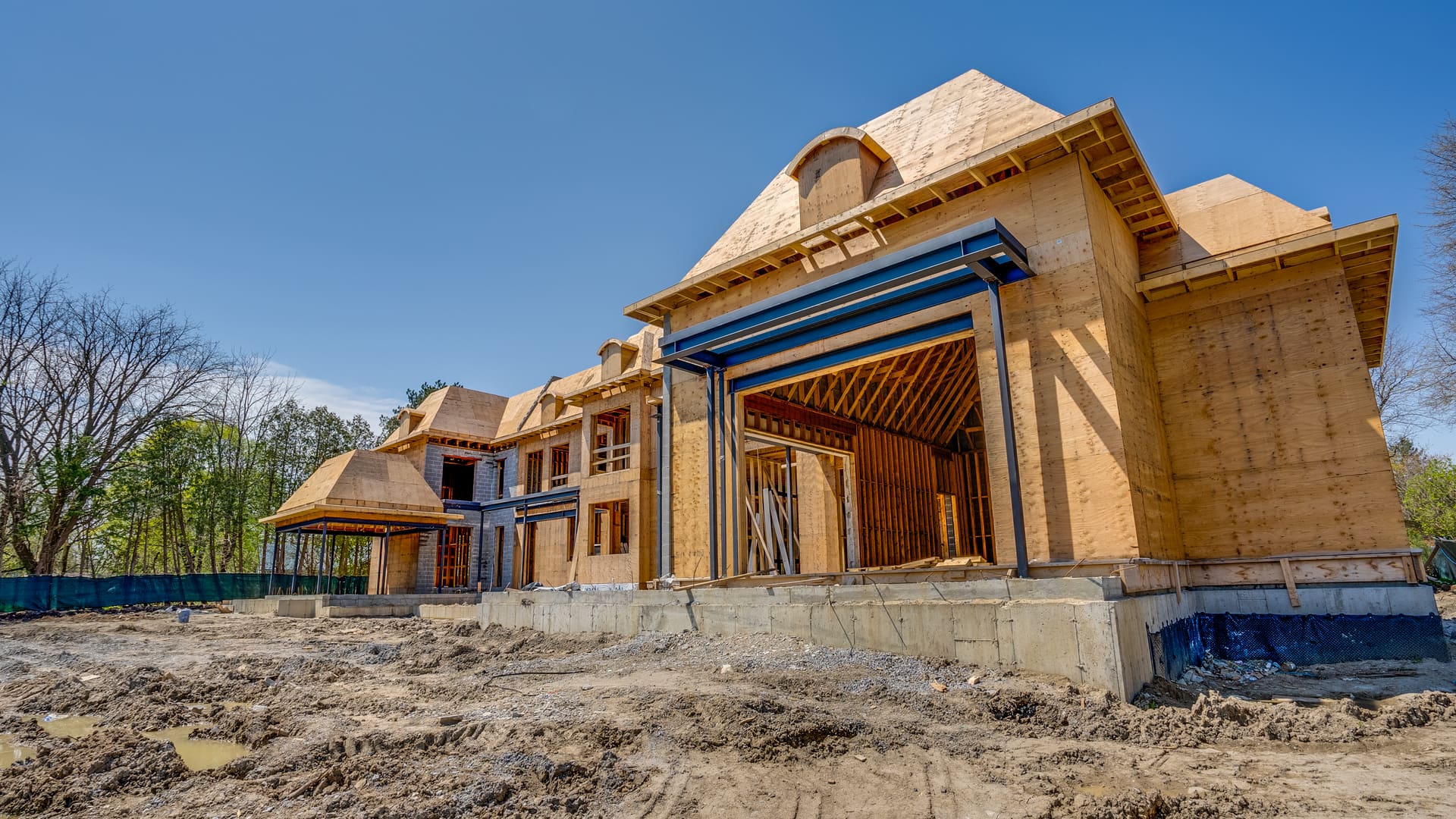 How long does house framing take Toronto - Custom home framing construction site in the GTA