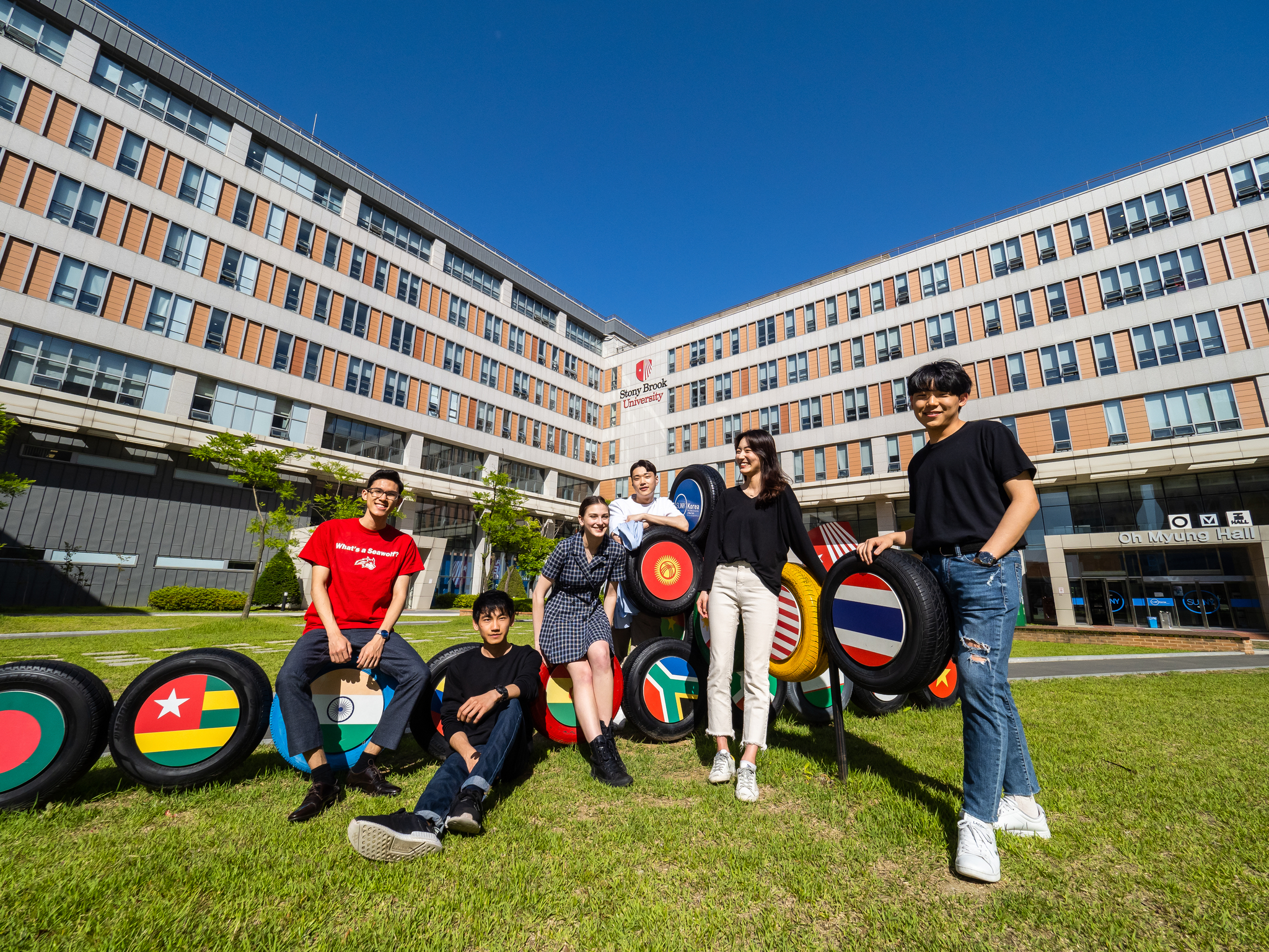 Global university students on campus