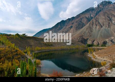 Phander Lake Ghizer - Turquoise Lake with Mountains