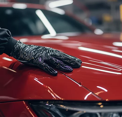 Luxury car paint protection film application