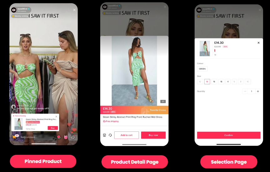 TikTok Shop直播带货界面展示