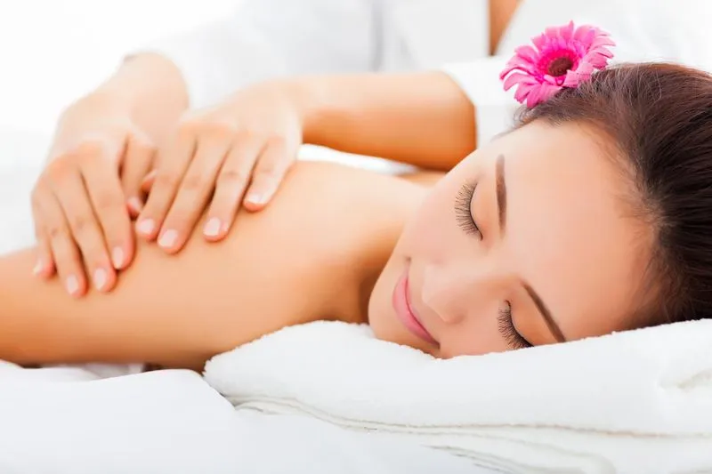 Before massage - tense muscles