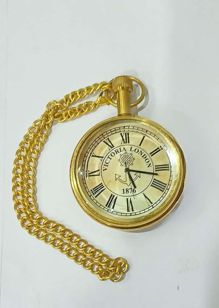 Victoria London Antique Brass Pocket Watch