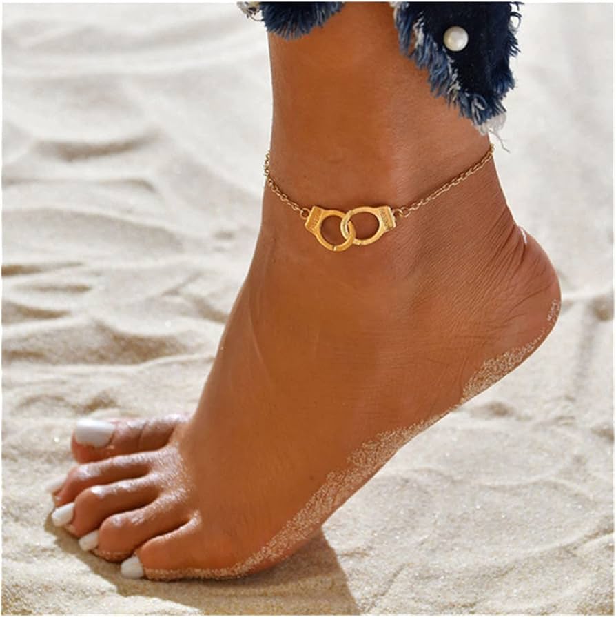 Gold Chain Handcuff Charm Anklet Beach Jewelry