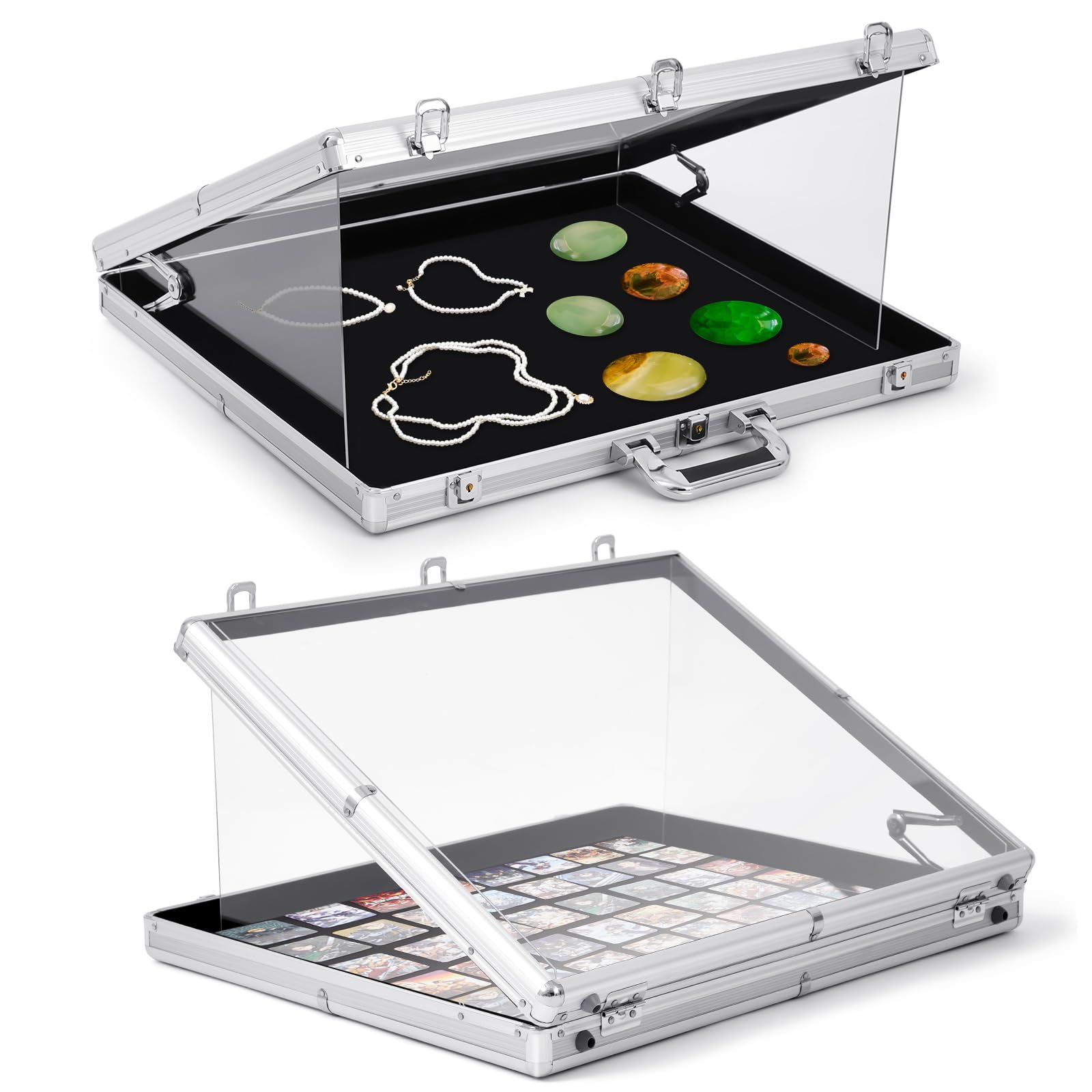 Wonderjune 24"x20" Trade Show Display Case Sports Card Portable Aluminum  Showcase Table Top Locking Display Case for Jewelry Trading Cards  Collectibles Display : Amazon.co.uk: Toys & Games