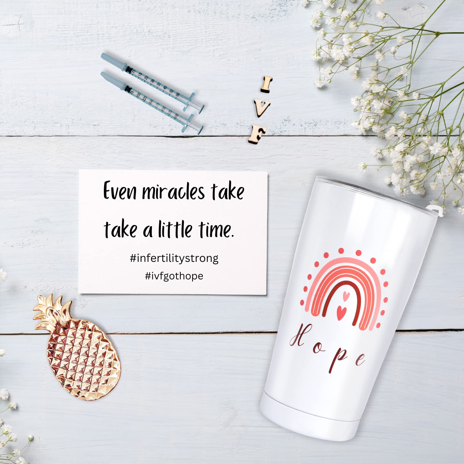 Sprinkle baby dust IVF Hope -IVF Gifts for Women,Infertility Support fertility journey, trying to conceive,IUI,TTC, LOSS, Hope & Healing Tumbler- 20oz Reusable Water Bottle with Straw & Cleaning Brush : Amazon.sg: Home