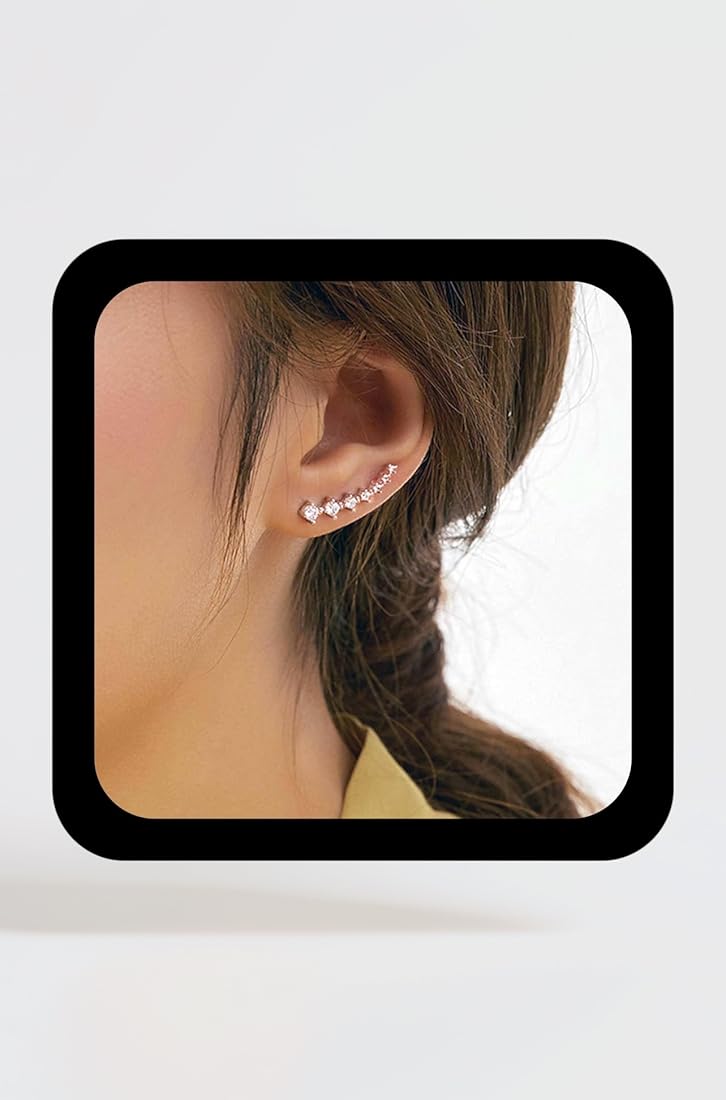 Vintage Crystal Flower Ear Cuff Climber