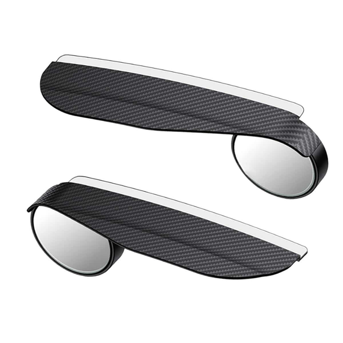 HD Wide Angle Convex Mirror with Carbon Fiber Rain Visor design