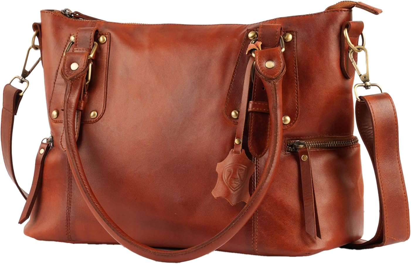 Full-Grain Leather Shoulder Tote