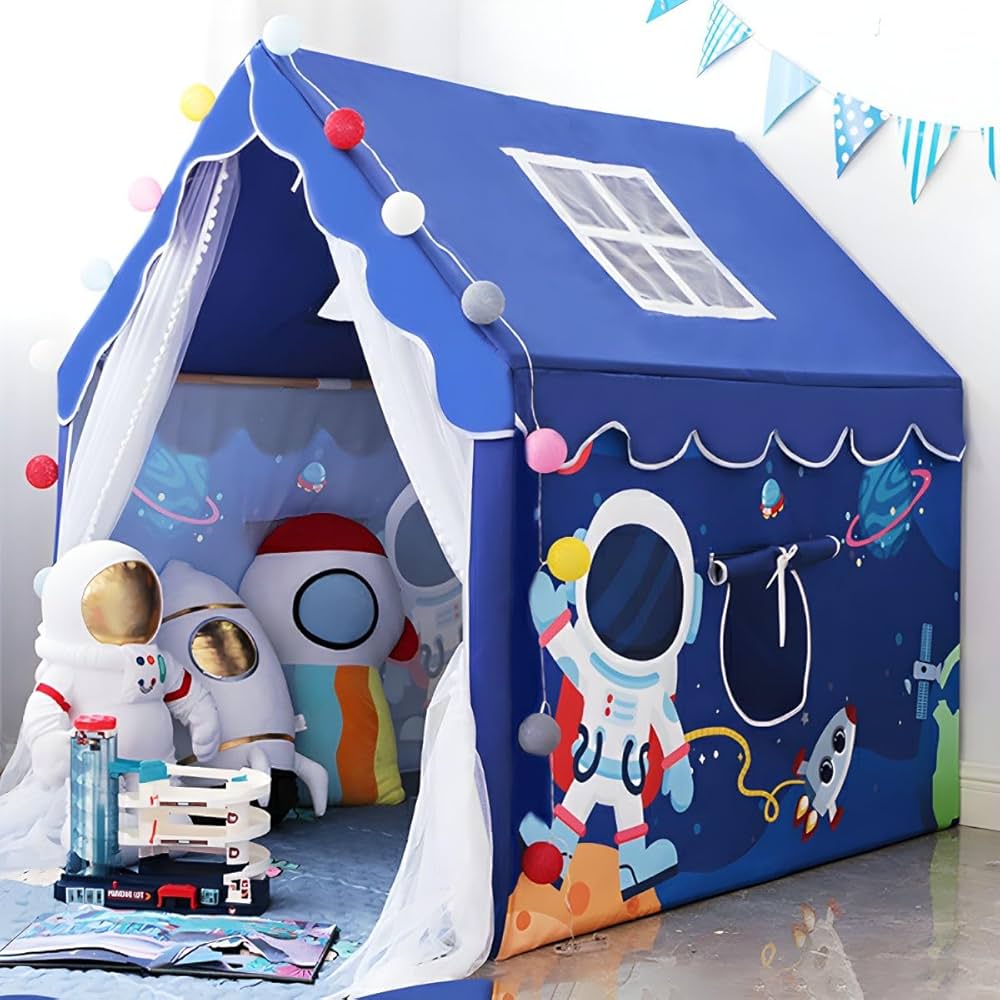 Tiny Land Play Tent with Mat and Lights 52x35x53in