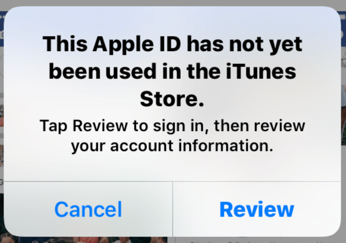 iPhone 显示 Apple ID 尚未在 iTunes 商店使用提示