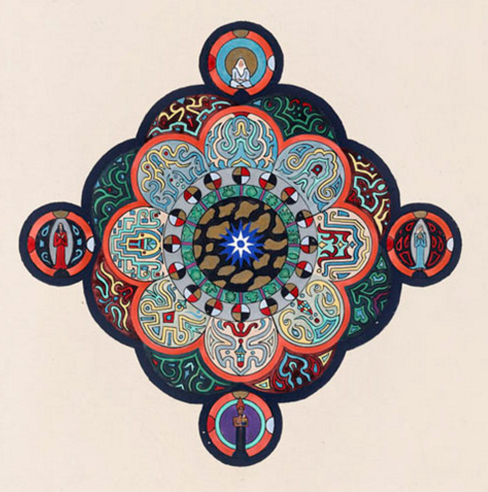 A mandala symbolizing the integration of Eastern and Western philosophical concepts