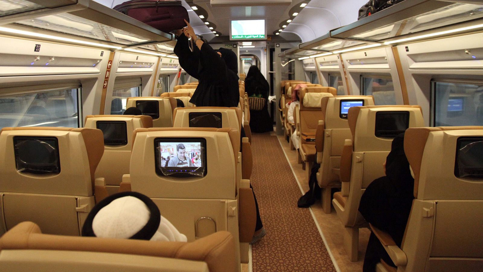 Haramain High Speed Train interior for Makkah to Madinah travel
