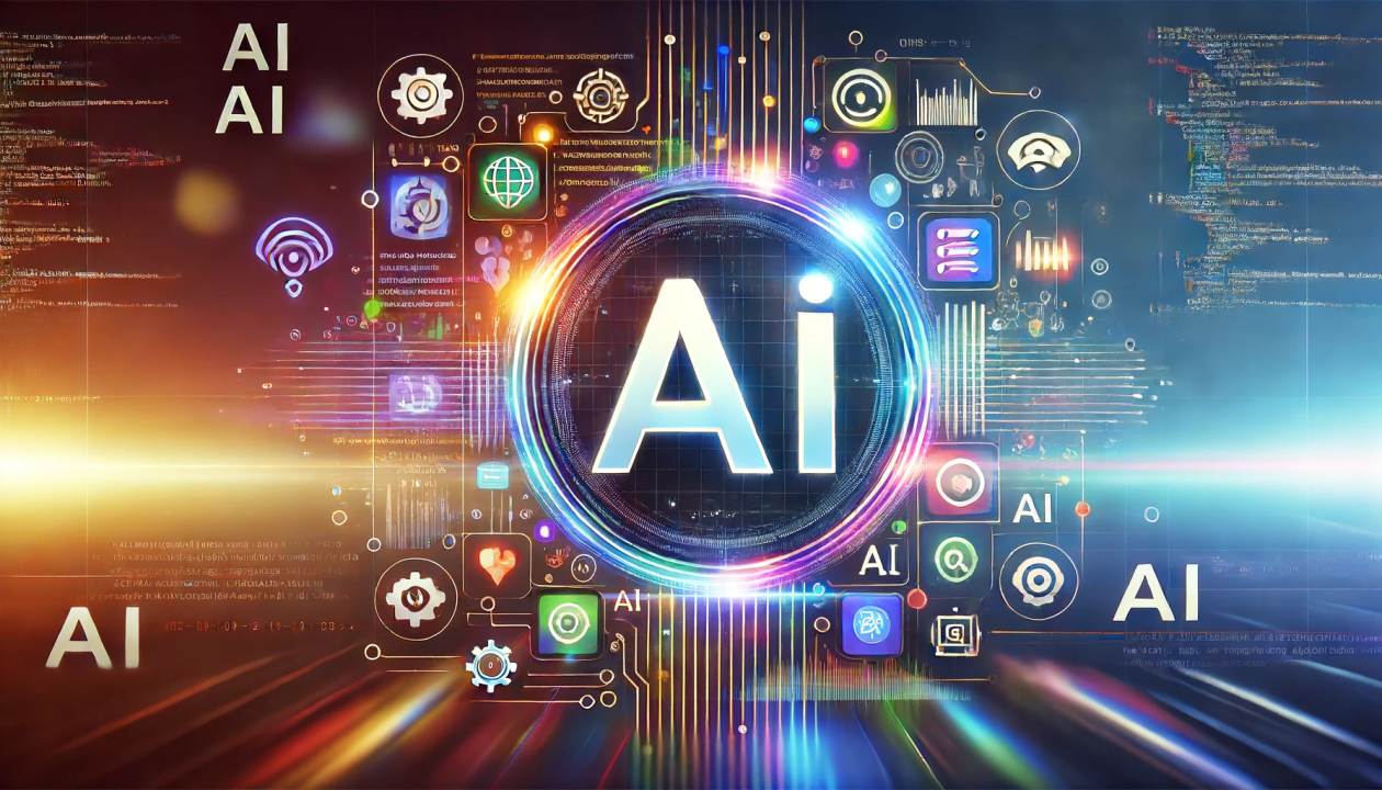 Abstract representation of AI-powered software development