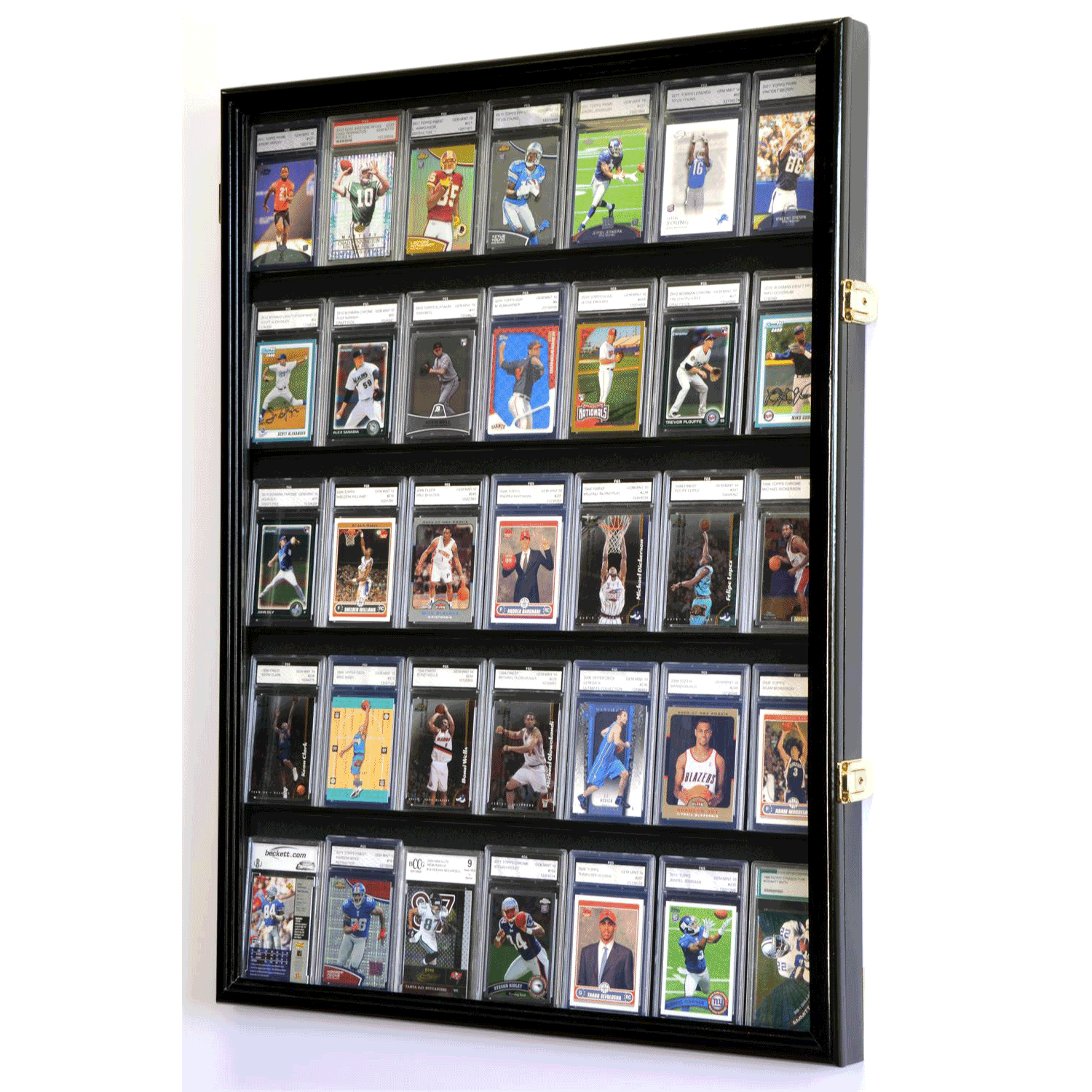 35 Graded/Slabbed Sports Card Display Case Wall Mount Cabinet - Memorabilia  Displays