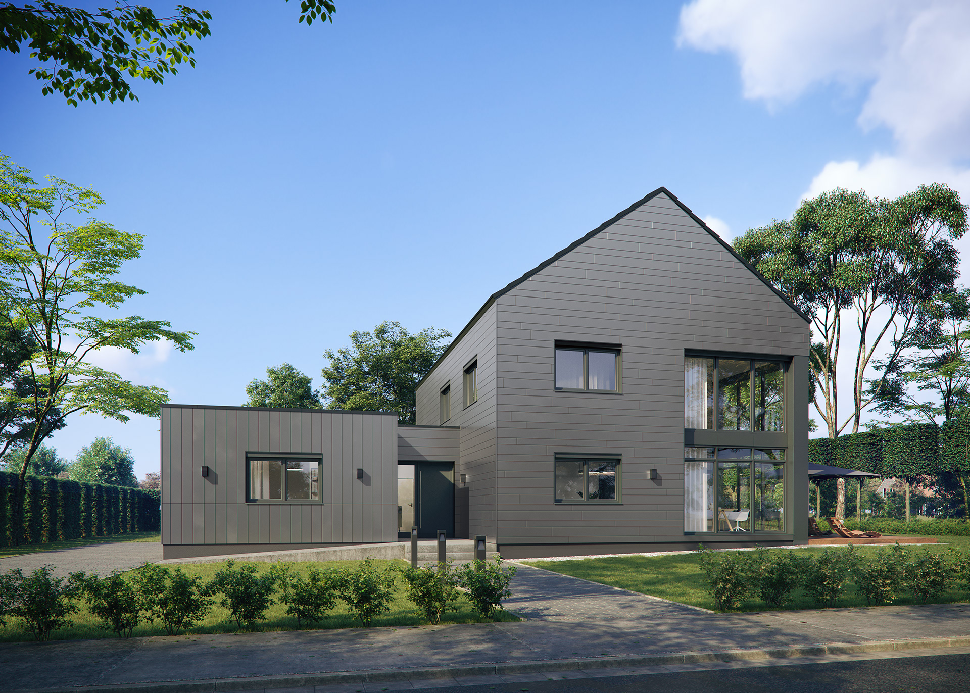 Graues Modernes Haus