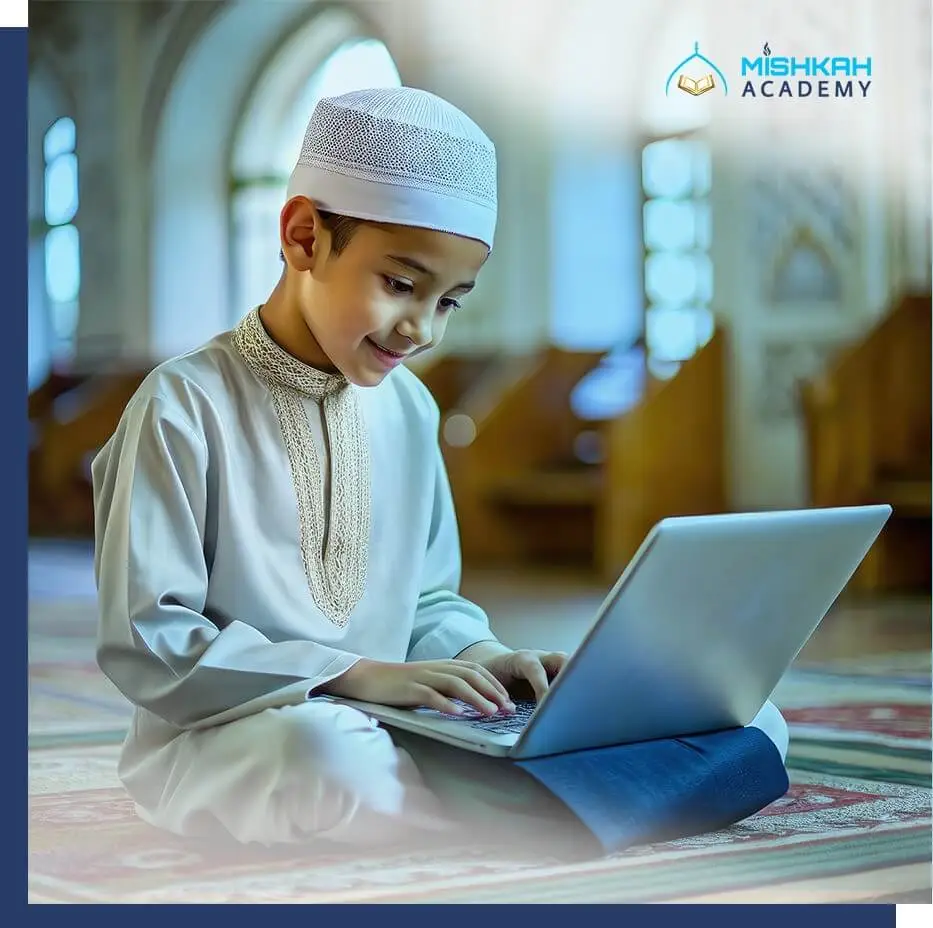 Muslim Boy Learning Quran Online